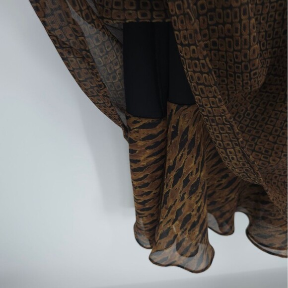 Vintage 90s Carole Little Midi Dress Forest Fairy Boho Geometric Print Grunge - Picture 6 of 15